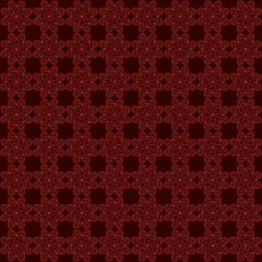 Soyut, dikişsiz, kırmızı çiçek deseni