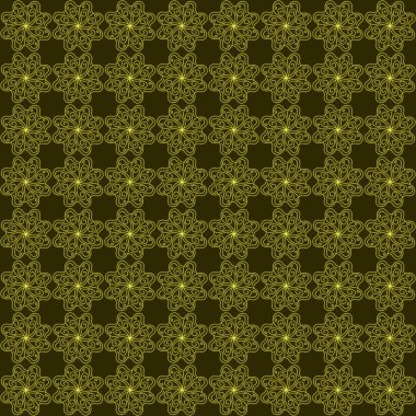 Soyut, pürüzsüz desenli sarı çiçek çizgisi