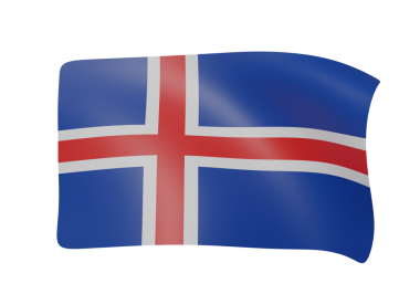 Beyaz arka planda İzlanda bayrağı. vektör illüstrasyonu