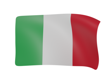 Beyaz arkaplanda İtalya bayrağı