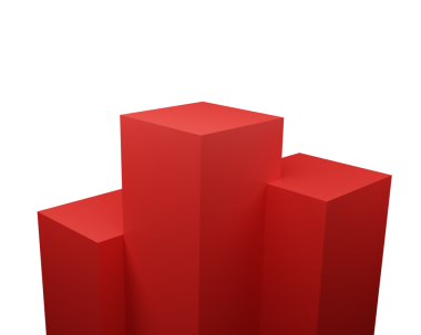 Koyu arkaplanda kırmızı bir küpün 3 boyutlu canlandırması