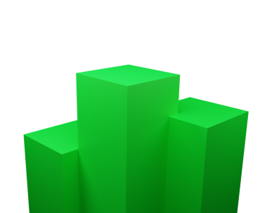 Yeşil ve beyaz küplerin 3 boyutlu çizimi