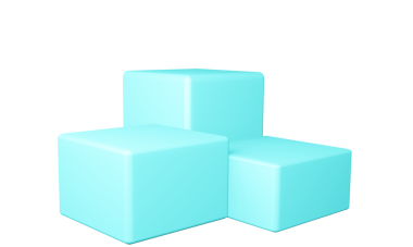 Beyaz arkaplanda üç boyutlu küp