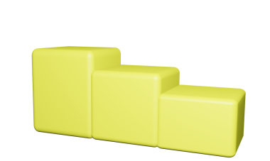 Beyaz arkaplanda sarı plastik bloklar