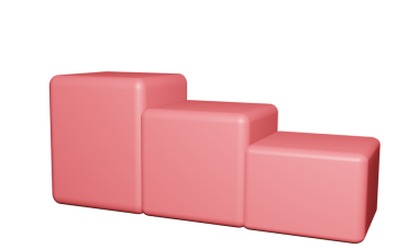 Beyaz arka planda pembe küp izole edilmiş. 3 boyutlu resimleme