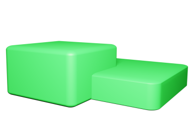 3 boyutlu yeşil ve beyaz küp