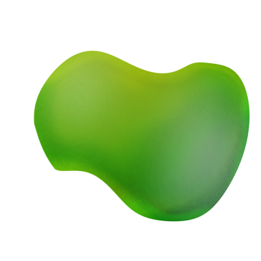 şeffaf arkaplanda yeşil gradyan sıvı şekli
