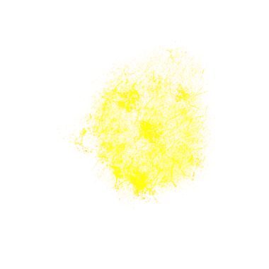 Soyut Sarı Sıçrama Fırçası şeffaf arkaplanda izole edildi