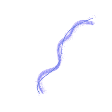 blue color curve line with glitters. fluid wave illustration 