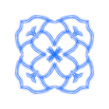 Blue Neon Floral Outline Design