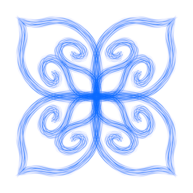 Blue Neon Floral Outline Design