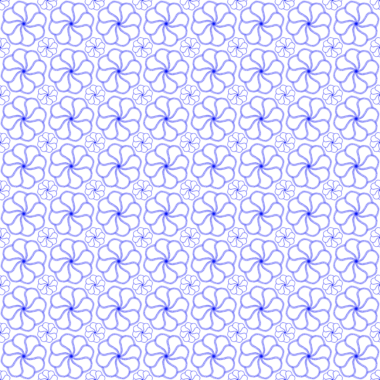 Seamless pattern of blue floral geometric shapes
