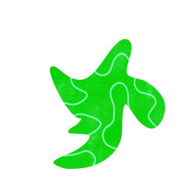 Green Blob Shape, Line Texture