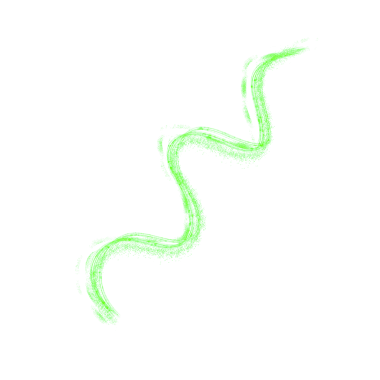 green curve lines with glitters. fluid waves illustration 