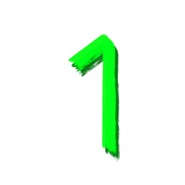 El Çizimi Yeşil Boya Bir Numara şeffaf arkaplanda izole