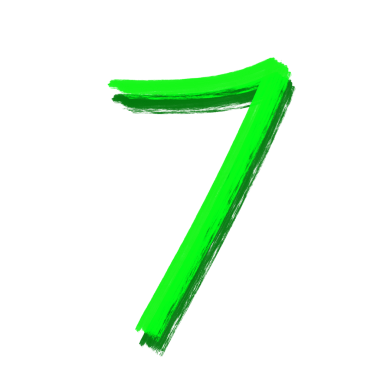 El Çizimi Yeşil Boya Numarası 7, şeffaf arkaplanda izole.