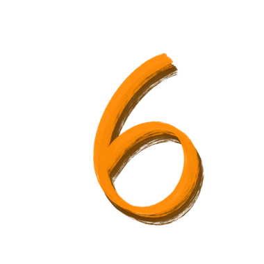 El çizimi Turuncu Boya 6 numara şeffaf arkaplanda izole edildi