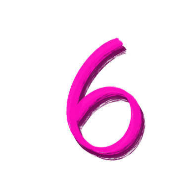 El yapımı pembe boya kalemi. 6 numara, şeffaf arkaplanda izole edilmiş.