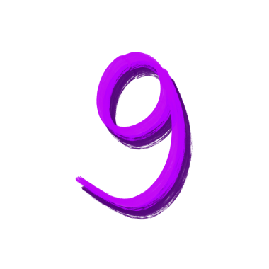 El çizimi Mor Boya 9 numara şeffaf arkaplanda izole edildi