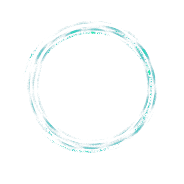 Light Cyan Glitter Round Line Frame