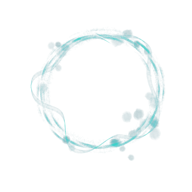 Light Cyan Glitter Round Line Frame