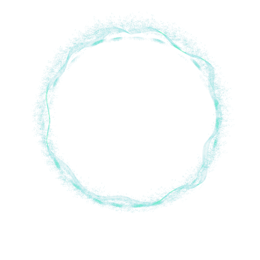 Light Cyan Glitter Round Line Frame