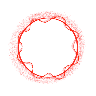 Light Red Glitter Round Line Frame