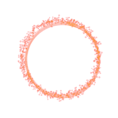 Light Red Glitter Round Line Frame