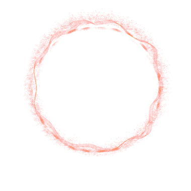 Light Red Glitter Round Line Frame