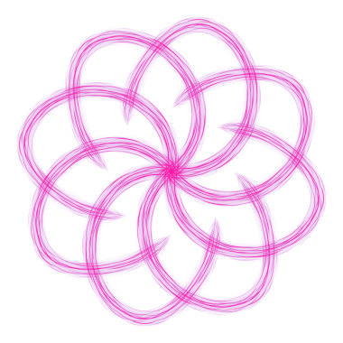 Pink Neon Floral Line Art 