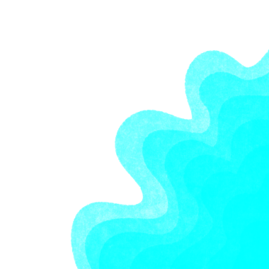 turquoise color Layered Waves Border