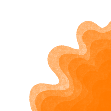 orange color Layered Waves Border