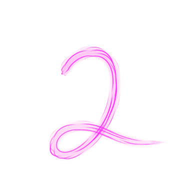 Pembe Neon No. 2, şeffaf arkaplanda izole edildi