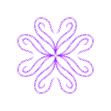 Purple Neon Outline Floral Design