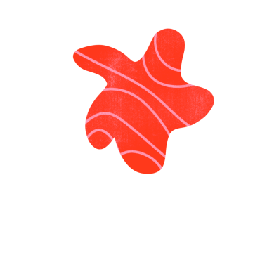 Abstract Red Blob With Lines, simple design