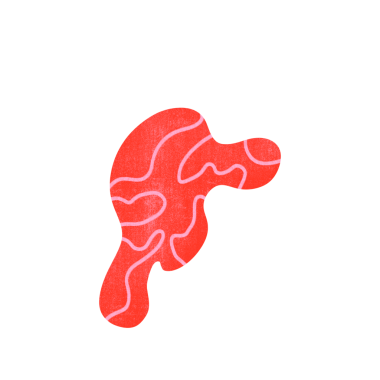 Red Blob Abstract Texture Shape, simple design