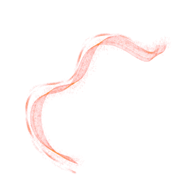 red curve lines with glitters. fluid waves illustration 