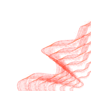 red curve lines with glitters. fluid waves illustration 