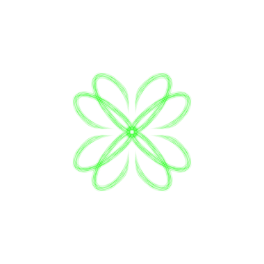 Simple Green Neon Line Floral Art 