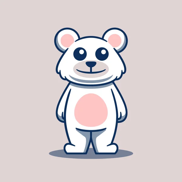 Ilustração Vetor Urso Polar Bonito Ilustração Vetorial Mascote Animal —  Vetores de Stock