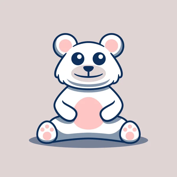 Bonito Urso Polar Mascote Sentado Vetor Ilustração Ilustração Vetor Mascote —  Vetores de Stock
