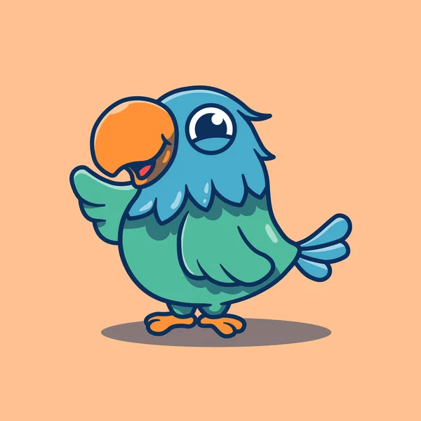 Cute Bird Mascot Vector Illustration Flat Cartoon Style — Stock Vector