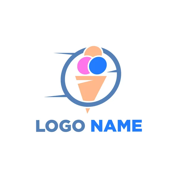 Conceito Ícone Logotipo Sorvete Isolado — Vetor de Stock