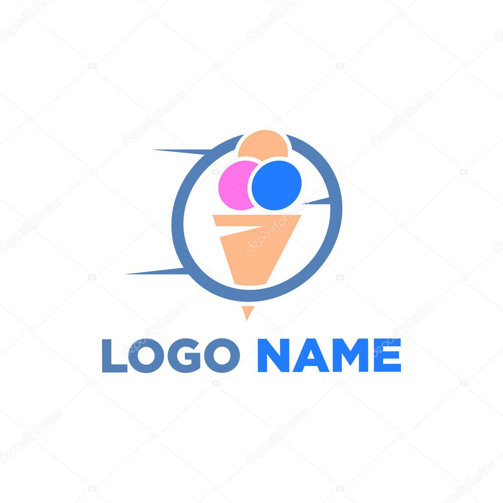 Isolated ice cream logo icon concept