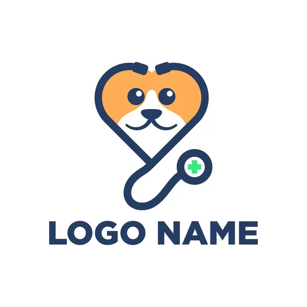 Bonito Conceito Ícone Logotipo Animal Estimação Médico — Vetor de Stock