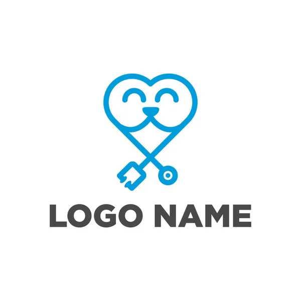 Médico Pet Logotipo Ícone Conceito Isolado Fundo Branco — Vetor de Stock