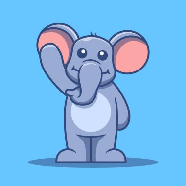 Şirin fil logosu sallanan vektör çizimi