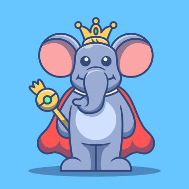 Şirin çizgi film fil kral karakter çizimi