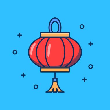 Yeni yılda Çin fenerlerinin vektör illüstrasyonu