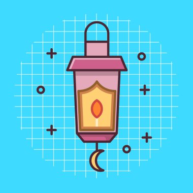 Vector illustration of modern muslim lantern in flat design style.